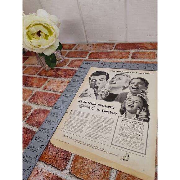1950 When a Cold Threatens - Listerine Antiseptic Quick! Sneezing Vtg Print Ad‎ - Picture 5 of 7